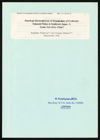 Japan - research materials, reprints, correspondence, etc. (cont.)