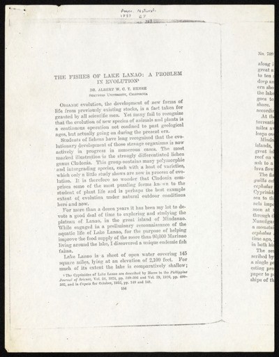 Philippines - research materials, reprints, correspondence, etc.