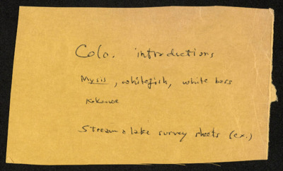 U.S. Northwest - Colorado - papers, research notes, reprints, correspondence