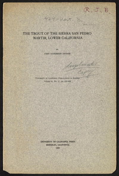 U.S. Southwest - California - papers, research notes, reprints, correspondence