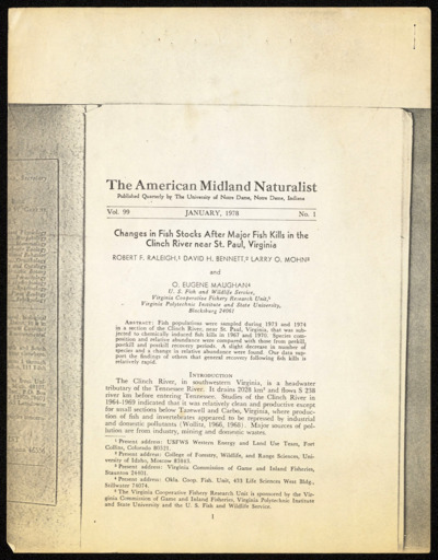 U.S. Appalachians - papers, research notes, reprints, correspondence