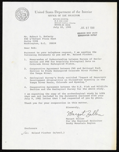 U.S. Colorado River Basin - Yampa River agreements