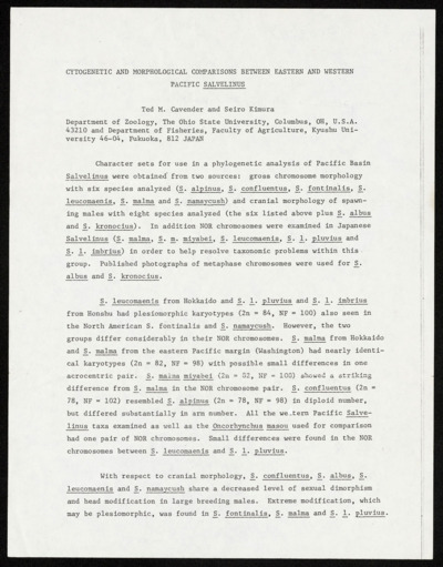 Arctic Char-International Symposium, 1987