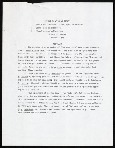 Westslope Cutthroat-Articles