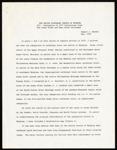 Westslope Cutthroat-Articles