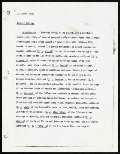 Westslope Cutthroat-Articles