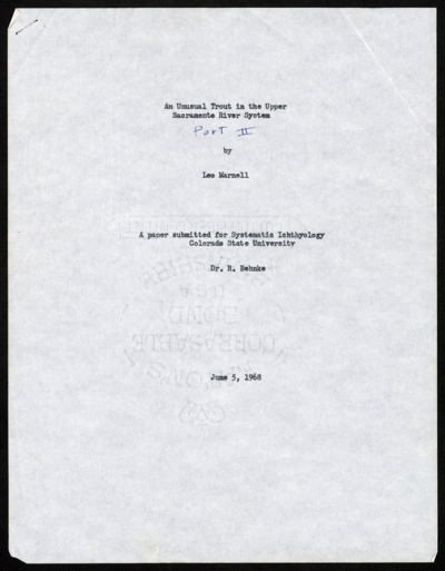 Westslope Cutthroat-Research