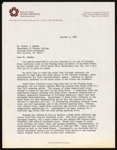 Colorado River Cutthroat-Research