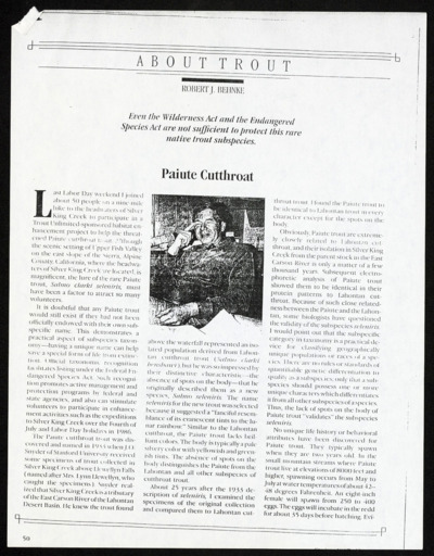 Paiute Cutthroat-Articles