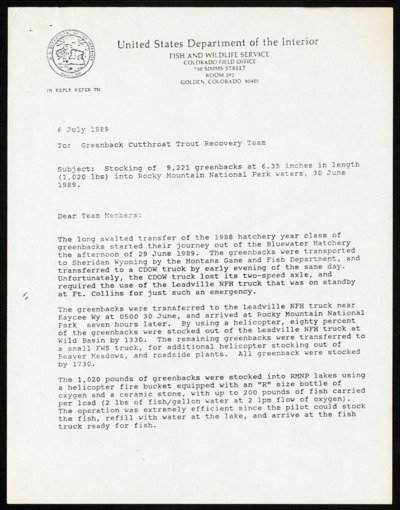 Greenback Cutthroat-Notes