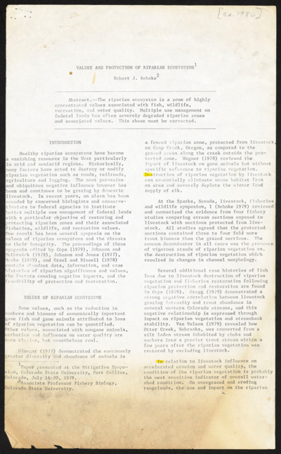 Unpublished reports and papers, 1980- 1994 and undated