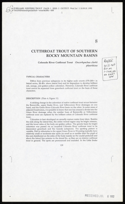 Native Trout of Western North America - authors page proofs (cont.)