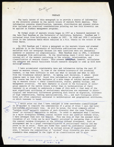 Monograph of the native trouts of the genus Salmo of western North America - drafts