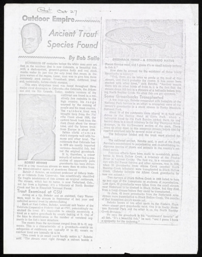 Correspondence and papers on rare fish finds