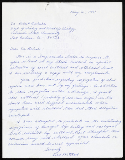 William T. Mitchell - coastal cutthroat and steelhead trout - thesis (1988)