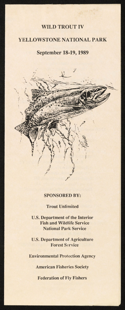 Wild Trout IV - symposium schedule and keynote address