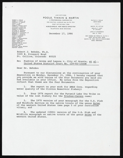 Correspondence on Acoma suit and assorted research materials and notes