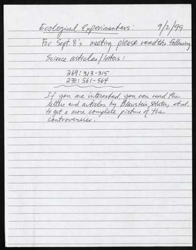 Ecology experimenters controversies