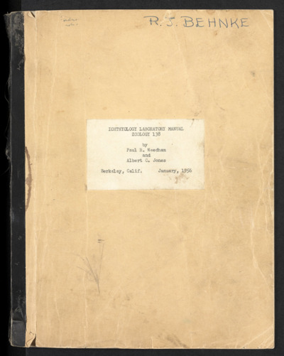 Zoology/ichthyology lab manuals - Behnke
