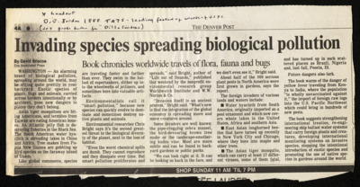 Printouts used for fish and wildlife classes in biodivestiy /conservation