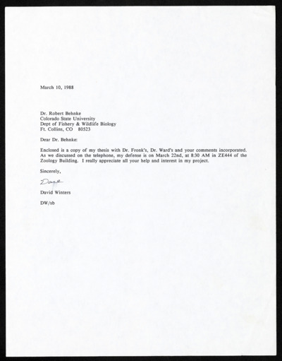 David S. Winters - benthos and brown trout predation - thesis, 1988