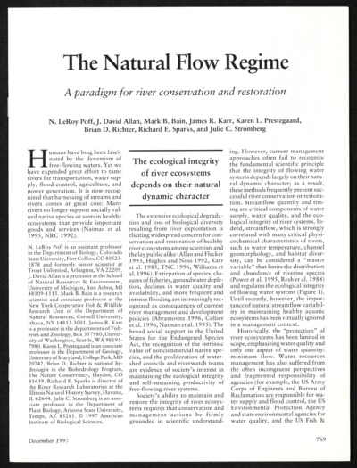 Readings for fall semester course in limnology, circa 2000