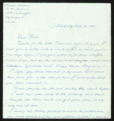 Assorted professional correspondence, 1961-1971