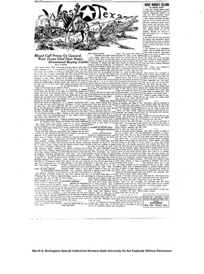 West Texas - Mixed Calf prices Go Upward; West Texas Glad Over Raise; Drummond Buying Cattle