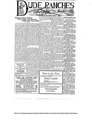 Dude Ranches - Kellogg Getting Publicity in Cow Paper: Jim Converse Didn't Steal That Saddle