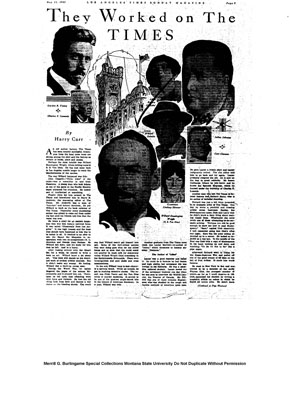 They Worked on the TIMES - Magazine Article Describing Willard Huntington Wright