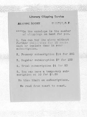 Literary Clipping Service