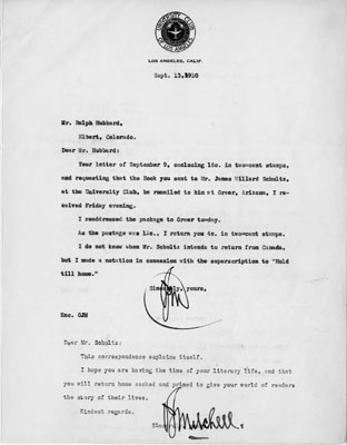 A Letter from James W. Schultz