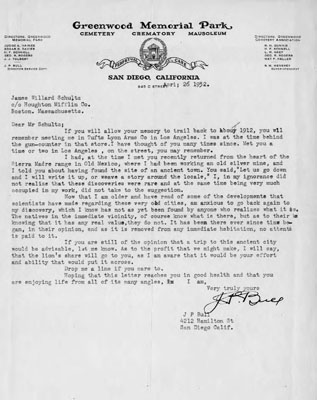 Letter, Greenwood Memorial Park