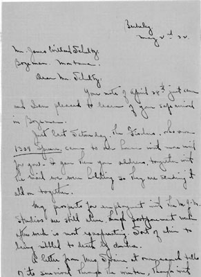Written Letter to James W. Schultz by Frank S.