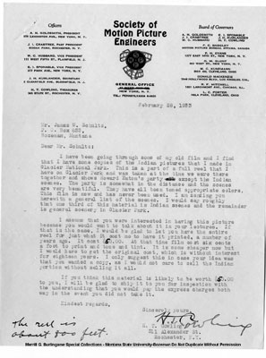 Letter, Society of Motion Picture Engineers