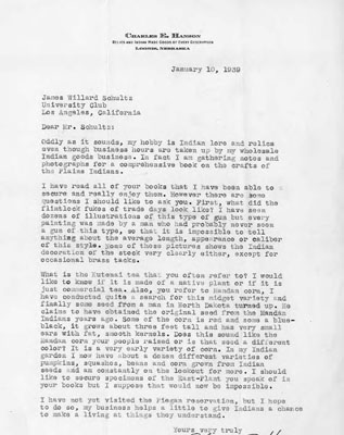 Charles E. Hanson - Relics and Indian Made Goods of Every Description