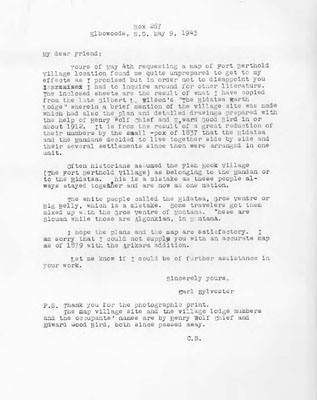 A letter written by Carl Sylvester to James W. Schultz apologizing for not filling a request
