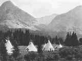 Glacier National Park and Several Blackfeet Indian Tipis