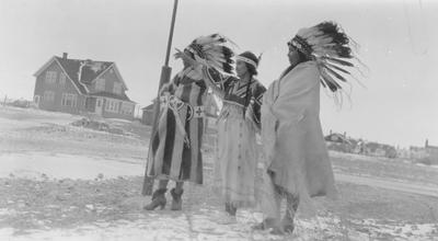 Early 20th Century Photo of Three Blackfeet Adults