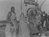 Women display crafts, Browning, Montana