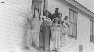Women and girls display their craft, Browning, Montana