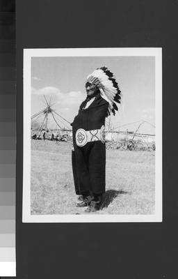 Black and white photo of Charlie Reevis Pikuni, 1927