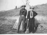 Lone Wolf and James Willard Schultz In Front of Tipi