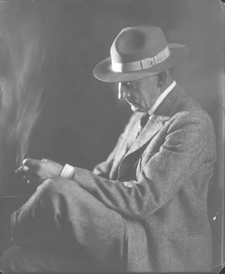 James Willard Schultz Portrait in Suit and Wide Brimmed Hat