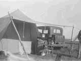 Camp prints: James Willard Schultz Standing by a Wall Tent