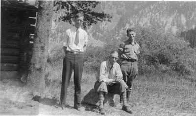 Photo of James W. Schultz and Two Winners of the American Boy Contest