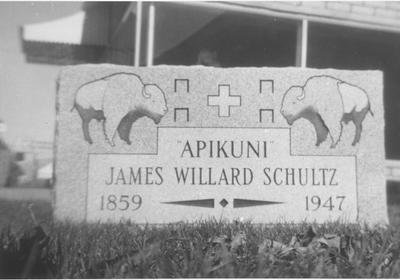 Monument of James Willard Schultz grave: Headstone