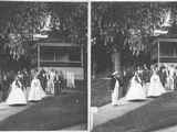 1857 Garden Party - Saratoga, Mr. and Mrs. Schultz, Mrs. Whipple, Philander Bushrod Schultz, Frances Jocelyn Schultz