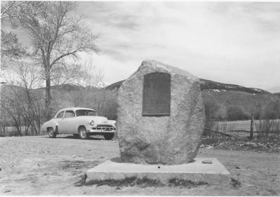 Large Boulder With a Plaque Marking the Birthplace of Sacajawea, Lemhi Valley, Idaho, 1948