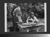 Unidentified: Making a Feather Headdress